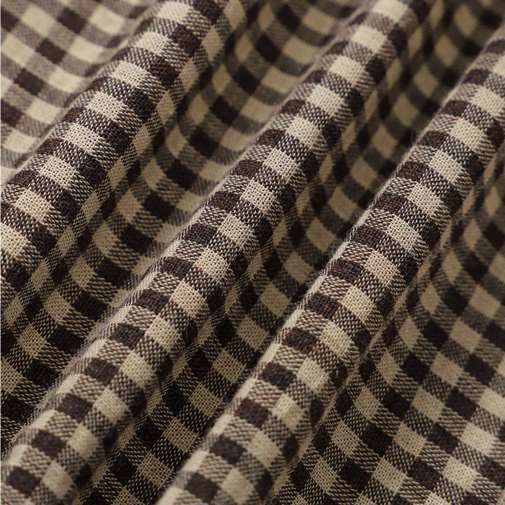 Rihoas Brown Plaid Lapel Pleated Mini Dress - Picture 7 of 8
